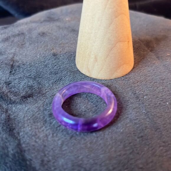 New Natural Amethyst Crystal Band Ring size 9 - Picture 5 of 13